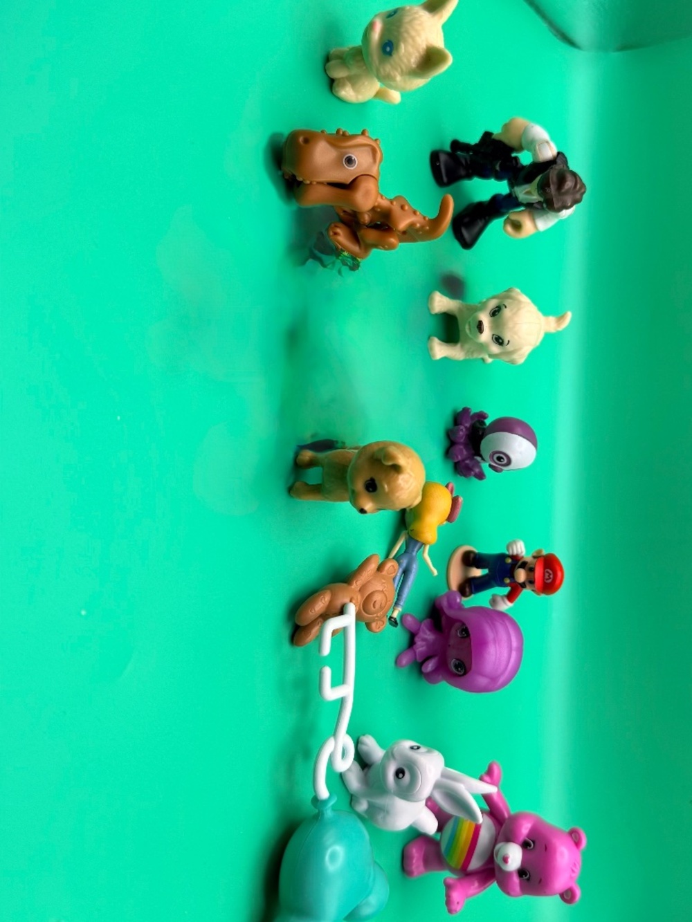 Mixed Lot of 13 Small Toy Figures Disney Mario Care Bears Animals